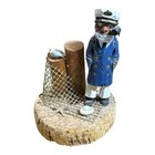 Vintage Hand Carved Wooden Folk Art Sea Ship Captain Sailor With Pipe Lot