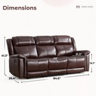 Ebello Genuine Leather Recliner 3 Seat Couch  Manual Reclining Sofa Chair  Brown