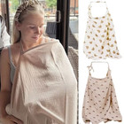 Breathable Baby Nursing Cover Maternity Breastfeeding Cover Cotton Muslin Baby F