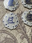 Vintage Christmas Blue   Silver Embossed Foil Best Wishes Wreath Seals Lot Of 20