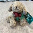 Vtg 1997 Russ Berrie Home Buddies Terry Cloth Bean Bag Dog Stripe Scarf Plush 