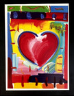 Peter Max   Beautiful   Pop Art  Signed Vintage Heart Print    New White Frame