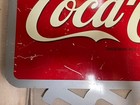 2002 Coca Cola Yellow Dot Metal Flange Art Advertising Bottle Sign