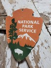 Vintage National Park Service Porcelain Sign Rare Old Arrowhead Ranger Camp 10 