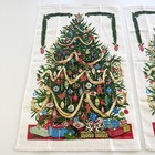 Set Of 2 Vintage Novelty Christmas Tree Cotton Kitchen Dish Towel Accessories