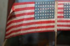 Cloth 48 Star Us Flag On Wood Pole With Metal Base-buy 1 Or 4-use W toy Soldiers