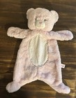 Linzy Pink Teddy Bear Flat Lovey Security Baby Plush Toy Sewn Eyes Nose 19    Nwot