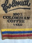Vintage 1980   s Small Burlap Colombian Coffee Bag Size 1 Kilo