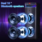 Dual 10  Portable Bluetooth Speaker Subwoofer Heavy Bass Party Sound System mic