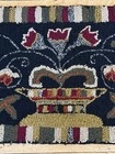 Vintage Hand Hooked Rug Primitive Basket Design Textile Folk Art 38    X 18   