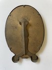 Antique Early Tin Silver-tone Oval Picture Frame Pressed  Tintype Photo Included