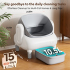Self Cleaning Litter Box  95 L Self Cleaning For Multiple Cats White   Grey