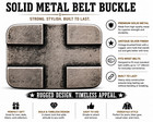 Solid Cast Metal Belt Buckle Antique Silver Finish Rugged Vintage