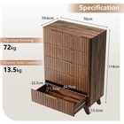 Fluted 5-drawer Dresser     Solid Wood Chest With Soft-close Slides  Storage Cabin