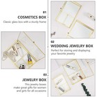 Glass Jewelry Box Jewelry Display Case Container Desktop Lipstick Box - Size S