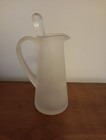 Vtg 1990 s Frosted Glass Martini cocktail Pitcher W glass Stirrer  9  Tall