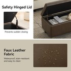 41  Faux Leather Storage Bench For End Of Bed Entryway Couch With Wooden Legs