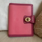 Rare Coach Legacy Turnlock Planner Cover Pink Leather Agenda W Pen Y2k