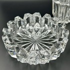 Mikasa Hoya Cut Crystal Smoking Set Prince Lighter Ashtray 3pc 1970s Vtg