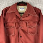 Vintage Time Out Farah Shirt Jacket Mens Medium Maroon Dagger Disco Usa 70s