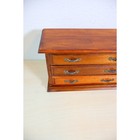 Vintage Wood Jewelry Box Mini Dresser Chest 3 Drawer Pink Felt Mock Apothecary