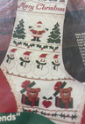 Christmas Heirloom Stocking Santa   Friends Bucilla Cross Stitch Kit Beads Felt