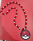 Kandi Perler Pony Beads Pokeball Pokemon 16   Necklace Game Rave Fanmade-new