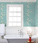 17 3  X 118  Floral Wallpaper Light Blue Peel And Stick  Decoration Waterproof
