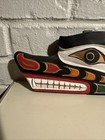Pacific Northwest Bc Hand Carved Wood Wolf  Carl S  Wamiss Kallecome Inlet Rare