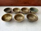 Antique Mongolian Tibetan  Buddhist Brass Offering Bowls Set Of 7