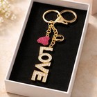 Love Heart Rhinestone Key Chain Ring Bag Purse Charms Sparkle Gold Silver Bling