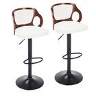 Vecelo Barstools Set Of 2 counter Height Stools With Bentwood Back arm 