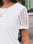 Women s 2025 Summer Lace Short Sleeve Tops Dressy Casual Trendy Work Blouses