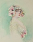 Antique Watercolor On Paper  Victorian Portrait  M  Quayle  Late 1890   s