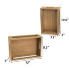 Set Of 2 Decorative Wooden Crates  Rustic Countertop Nesting Basket With Hand   