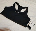Nike Swoosh Dri Fit Sports Bra Dx6821-010 Sz L Black Medium Support Padded New 