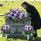 3 Sets Cemetery Flowers For Grave headstone Flower Saddle grave Memorial     