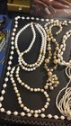 Vintage Napier Multi-strand White Bead And Gold-tone Necklace Lot