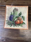 Vtg Italian Ceramic Vegetable Tile Trivet Wall Decor Eggplant Tomato