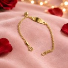 14k Yellow Gold Baby Id With Heart Hanging On It