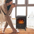 Homcom Electric Fireplace Heater  Fireplace Stove With Realistic Led Flames
