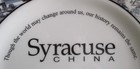2009 Souvenir Syracuse China Plate Last Day Of Production Date Code 38a - Rare