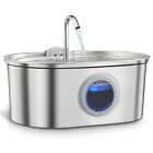 Stainless Steel Cat Water Fountain 3 2l Pet Drinking Fountain Dispenser For Cats