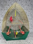 Rare Teardrop Egg Shape Mid Century Bird Cage House Birdcage Retro Mcm 16x9x21