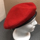 Official Vtg 1970s Bsa Boy Scouts Of America Red 100  Wool Beret Size 6 7 8 - 7