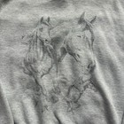 Vintage Gray Horse Graphic Crewneck Sweatshirt Mens As Is Worn Flaws 90s