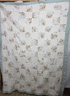 Vtg Handmade Patchwork Quilt 69x93 Hand Quilted Floral Green Rust Twin Cottage