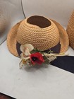 Girl Child Size Straw Hat And Purse Vintage Church Set