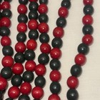 5 Strands Vintage Christmas Garland Red Green Wood Beads 9 Ft Each 45 Ft  Total
