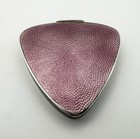 Swedish Silver Lilac Pink Guilloche Enamel Triangular Trinket Box 1920 Hallberg